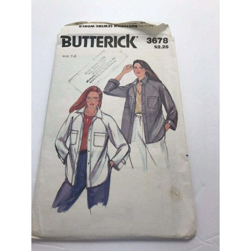 Butterick 3678 Long Sleeve Short Vintage Sewing